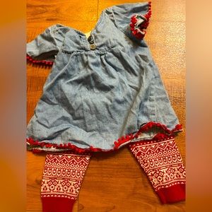 Osh Gosh B’Gosh Denim cable tight two piece set